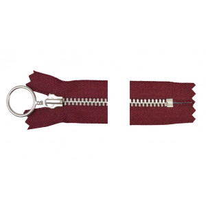 YKK Reißverschluss Aluminium mit Ringzug 25cm 4mm Bordeaux von YKK