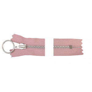 YKK Reißverschluss Aluminium mit Ringzug 25cm 4mm Rosa von YKK