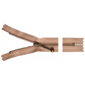 YKK Reißverschluss Messing antik 12cm 4mm Beige von YKK