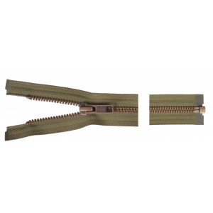 YKK Trennbarer Reißverschluss Antik Messing 50cm 6mm Army von YKK