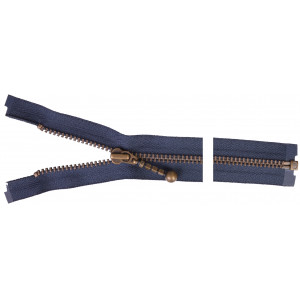 YKK Trennbarer Reißverschluss Antik Messing 25cm 4mm Marine von YKK