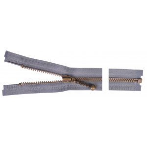 YKK Trennbarer Reißverschluss Antik Messing 35cm 4mm Grau von YKK