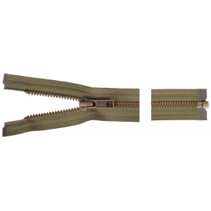 YKK Trennbarer Reißverschluss Antik Messing 40cm 6mm Army von YKK