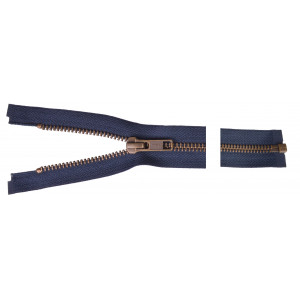 YKK Trennbarer Reißverschluss Antik Messing 60cm 6mm Marine von YKK