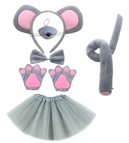 YKKJ Haarreifen mit Maus Ohren，Kostüm Tutu Rock Set，für Cosplay Geburtstagsfeier Karneval Weihnachten Party Supplies. von YKKJ