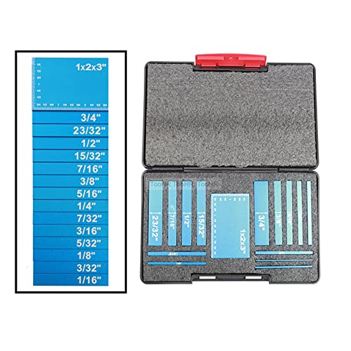 Einrichtungsblöcke Guage， 17-teiliges Zubehör for Oberfräsen und Tischkreissägen, 1/16 Holzbearbeitungs-Setup-Messwerkzeug for Kalibrieren Anderer Genauigkeiten von G(Blu) von YKMYXZ