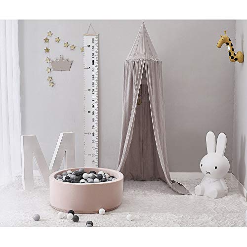 sensorisches Zelt， Prinzessin Bett Baldachin Baumwolle Bettwäsche Runde Kuppel Kinderzimmer Dekorationen Spielen Lesen Zelte(Grey) von YKMYXZ