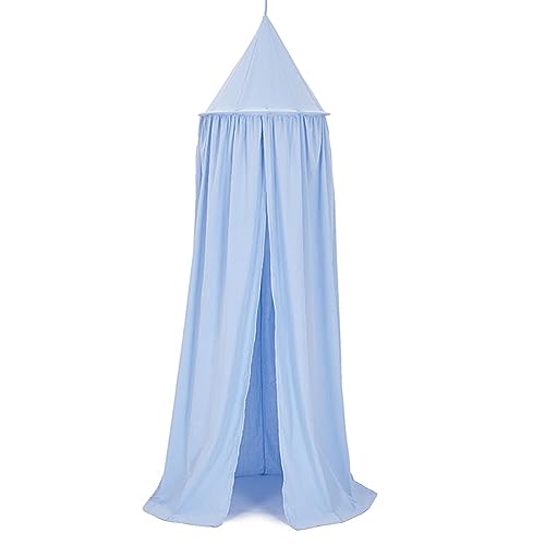 sensorisches Zelt， Prinzessin Bett Baldachin Baumwolle Bettwäsche Runde Kuppel Kinderzimmer Dekorationen Spielen Lesen Zelte(Light Blue) von YKMYXZ