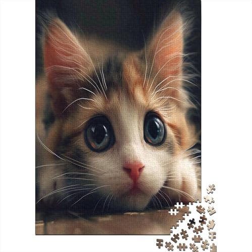 Cute Blue Eyed Kat Puzzle 1000 Teile Erwachsener Kniffel Spaß Für Die Ganze Familie - Abwechslungsreiche 1000 Puzzleteilige Motive Puzzle Erwachsene, Puzzel 1000pcs (75x50cm) von YKSDLFDUI