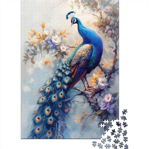 Pfau 1000 Stück Puzzles Für Erwachsene Teenager Stress Abbauen Familien-Puzzlespiel 1000-teiliges Puzzle Kinder Lernspiel Spielzeug Geschenk Puzzel 1000pcs (75x50cm) von YKSDLFDUI