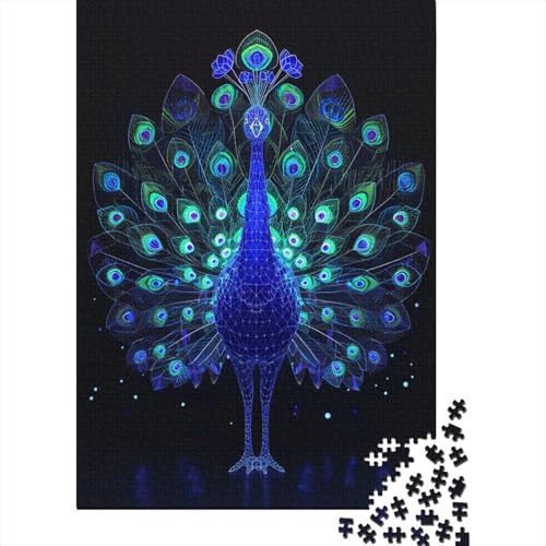 Pfau 1000 Teile,Impossible Puzzle,GesKükenlichkeitsspiel Für Die Ganze Familie, Erwachsenen Puzzlespiel Puzzel 1000pcs (75x50cm) von YKSDLFDUI