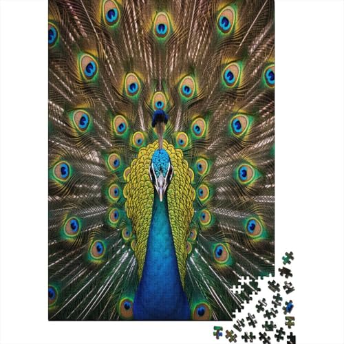 Pfau Holzpuzzle Erwachsene, 1000 Teile Großes Holzpuzzle Für Erwachsene Und Kinder, Anzug Klassisches Puzzle Für Kinder Ab 12 Jahren Und Erwachsene 1000pcs (75x50cm) von YKSDLFDUI