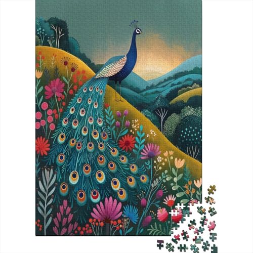 Pfau Puzzle 1000 Teile,Puzzle Für Erwachsene, Impossible Puzzle,Puzzle Farbenfrohes Legespiel,GesKükenlichkeitsspiel Für Die Ganze Familie Puzzel 1000pcs (75x50cm) von YKSDLFDUI