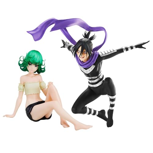 YLEAFUN 2PCS Tatsumaki Figur Anime Sitzende Figuren 10cm Tatsumaki Actionfigur Statue Sammlerstücke Modell Peripheriegeschenke Desktop Dekoration von YLEAFUN