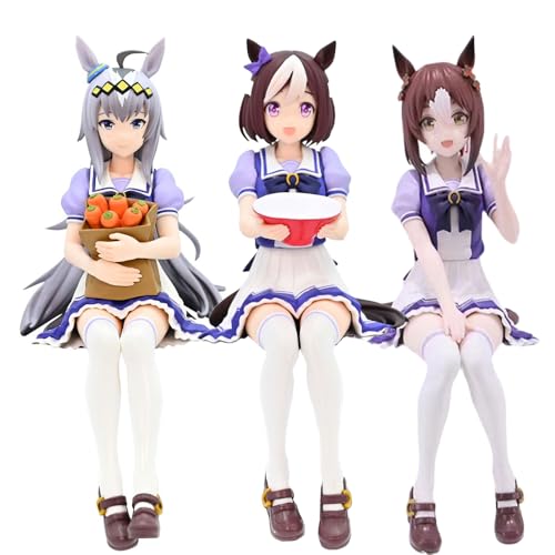 YLEAFUN 3PCS Oguri Cap/Special Week/Fine Motion Figur Anime Girls Nudelstopper Figuren Modell 15cm PVC Actionfigur Statue Desktop Dekoration Sammlung von YLEAFUN