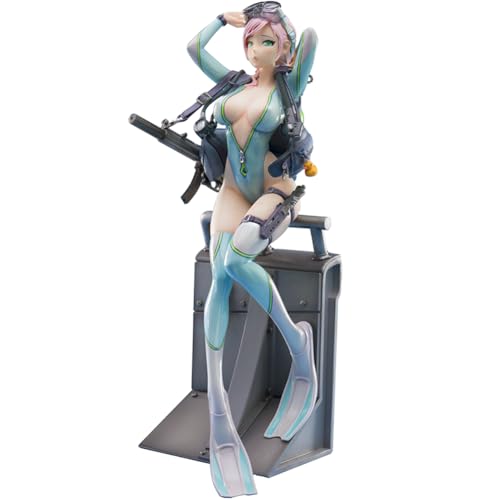 YLEAFUN Froggirl Aegir Figur Anime Illustration After-School Arena - Third Shot: Froggirl Aegir Actionfigur Sitzende Anime Girls Statue Collection Modell 22CM von YLEAFUN