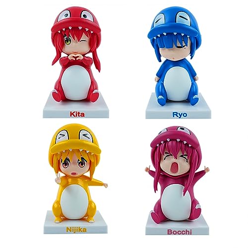 YLEAFUN Goto Hitori Figur, 4er-Pack Yamada Ryo/Ijichi Nijika/Kita Ikuyo Anime Figuren Modell Spielzeug Sammlerstücke Geschenke für Kinder 10cm von YLEAFUN