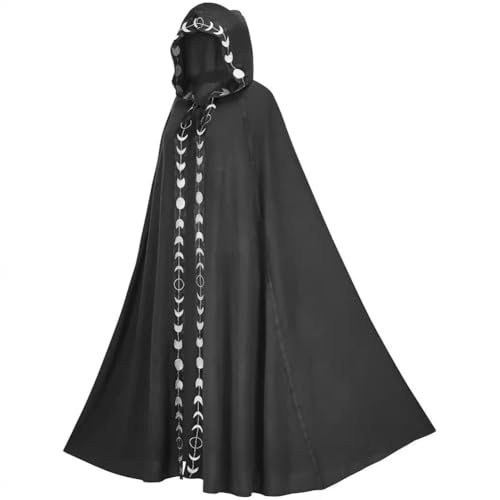 YLEAFUN Halloween Kapuzenumhang Cos-KostüM Mittelalterlicher Aufdruck Cape Stil Karneval Cosplay KostüM YLEAFUN Halloween Kapuzenumhang Cos-KostüM Mittelalterlicher Aufdruck Cape Stil Karneval Cosplay KostüM von YLEAFUN