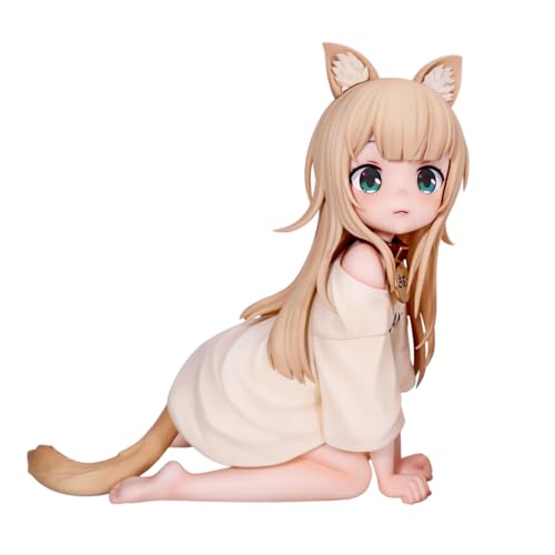 YLEAFUN Kinako Figur Statue Anime Charakter Modell Niedliche Katze Mädchen Figuren Kniend Anime Sitzende Figuren Dekoration Sammlerstücke 12cm von YLEAFUN