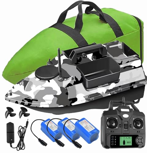 YLLLLY 12000mAh 500m GPS futterboot mit 3 Katapultbuchten. Köderboote zum Karpfenangeln mit GPS, 16 Speicherpunkten, mit Handtasche, Antennen, Propeller und andere (Futterboot 3-Kein Fischfinder) von YLLLLY