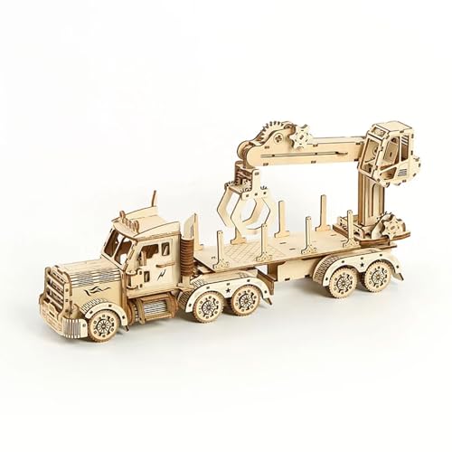 3D-Holzpuzzle, Bausatz Für LKW-Kran Zum Selberbauen, Abnehmbares Baufahrzeug, 428-Teiliges Holzbaupuzzle, Perfektes Lerngeschenk Für Kinder Und Erwachsene von YLME