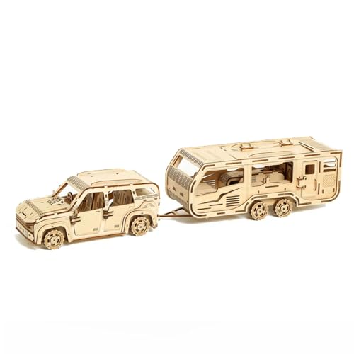 3D-Holzpuzzle, DIY-Reisewohnwagen - Hochpräziser, Lasergeschnittener Campervan, Handgefertigter Zusammenbau, Kein Klebstoff Erforderlich, Lernspielzeug Für Erwachsene Und Kinder von YLME