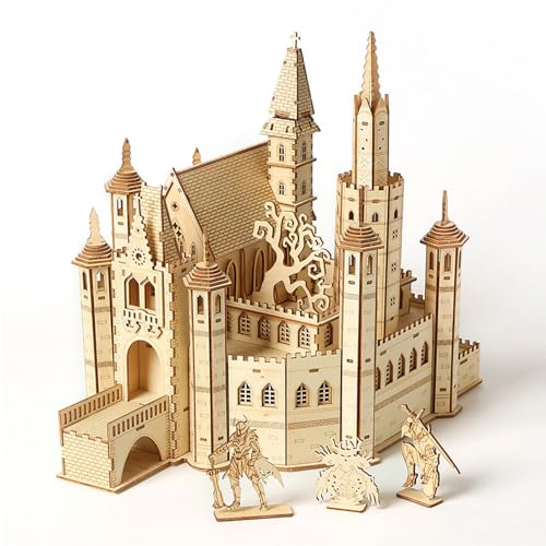 3D-Holzpuzzle, Holzmodell „Lost Castle, DIY Handmade Toys Modellbausätze Für Home-Office-Dekoration,A von YLME