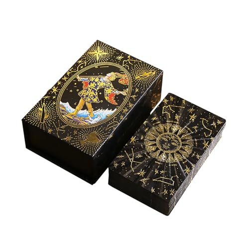 Tarotkarten - Tarot Karten für Anfänger - Wasserdichtes PVC-Material - Tarot Cards - mit Buch - Englisch,Schwarz Tarotkarten - Tarot Karten für Anfänger - Wasserdichtes PVC-Material - Tarot Cards - mit Buch - Englisch,Schwarz von YLME