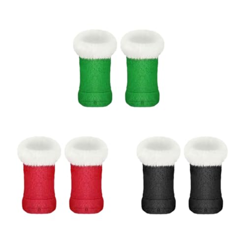 3 Paar Puppen Schuhe Weihnachten, 18 Zoll Plüsch Puppenschuhe Elfen Puppen Stiefel, Mini Stiefel für Puppen, Weihnachtselfen Zubehör für 1/12 Puppenhaus Kostümzubehör von YLMYOLEMEI