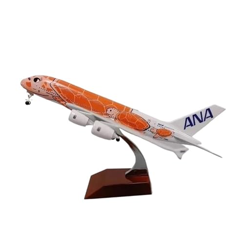 Metallflugzeugmodell Druckguss 20CM Für A380 Cartoon Sea Turtle Flugzeug Modell Legierung Metall Diecast Flugzeuge Japan Airbus Modell Statische Display Sammeln Oder Verschenken(Orange) von YLQERZ