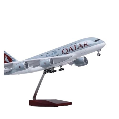 Metallflugzeugmodell Druckguss 47 cm Airbus A380 Qatar Flugzeugmodell Harz Flugzeugmodell Flugzeug Spielzeug Flugzeuge Spielzeug Sammlung Limited Edition Sammeln Oder Verschenken(No lamp) von YLQERZ