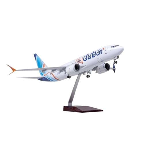 Metallflugzeugmodell Druckguss 47CM Für Modell B737 MAX Dubai Harz Flugzeug Modell Gesammelt Von Luftfahrt Statische Display Flugzeug Modell Desktop Sammeln Oder Verschenken(No Light) von YLQERZ