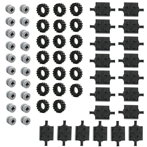 Technik Ersatzteile Set, Technik Räder, Reifen und Achs-Set Klemmbausteine Bausatz MOC Auto Reifen Kompatibel mit Technic Ersatzteile (60 Teile) von YLtremker