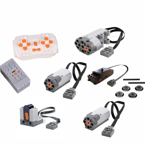 YLtremker Technik Power Functions Set, 7 Stück Technik Zug Fernbedienung Motor Kit Zug Refit Zubehör Set Klemmbausteine 10254 von YLtremker