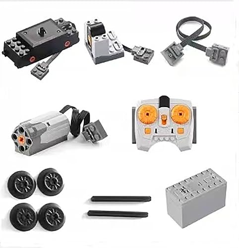 YLtremker Technik Power Functions Set, Technik Zug Fernbedienung Motor Kit Zug Refit Zubehör Set Klemmbausteine Kompatibel mit 10254 (Set F) von YLtremker