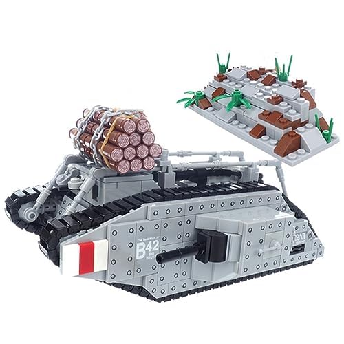 YLtremker WWI Militär Mark Type Iv Kampfpanzer Bausteine mit Mini Figur und Waffenteil, 797 Stück Militärische Panzer Modell Soldaten Waffensatz Spielzeug von YLtremker