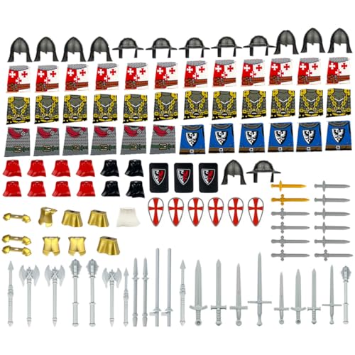 YLtremker Mittelalterliche Rom Krieg Rüstung Waffen Pack Bausteine für Minifiguren, 36 Stück Custom Medieval Krieg Panzerung Modell Spielzeug von YLtremker