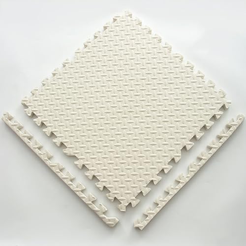 10-teiliges Schaumstoff-Spielmatten-Set,12x12 Zoll Ineinandergreifende Puzzlematten Für Den Boden,Mehrfarbige Schaumstoff-Bodenfliesenmatte,Für Fitnessstudio Und Yoga(Color:Weiß) von YMXBHN