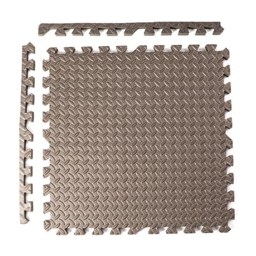 20 Stück 30 X 30 cm Schaumstoff-Puzzle-Bodenmatte,Quadratische Ineinandergreifende Spielmatten, Schaumstofffliesen,rutschfeste Textur-Schaumstoffpolsterung Für Heim-Fitnessstudio(Color:Kaffee) von YMXBHN