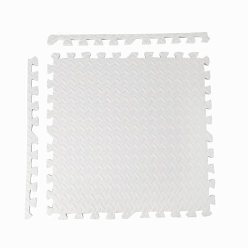 20 Stück 30 X 30 cm Schaumstoff-Puzzle-Bodenmatte,Quadratische Ineinandergreifende Spielmatten, Schaumstofffliesen,rutschfeste Textur-Schaumstoffpolsterung Für Heim-Fitnessstudio(Color:Weiß) von YMXBHN