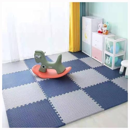 50-teiliges Set Aus Ineinandergreifenden Bodenmatten 30x30 cm EAV Weiche Schaumstoff-Spielmatte wasserdichte Oberflächen-Puzzlematte Heimdekor rutschfeste Strukturi(Color:Grau + Marineblau) von YMXBHN