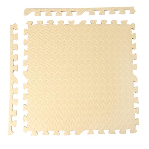 8-teilige 12 X 12 Zoll Ineinandergreifende Bodenmatten,Weiche Schaumstoff-Puzzle-Spielmatten,Leicht Zu Reinigende Quadratische Schaumstoff-Teppichfliesen Für Heim-Fi(Size:1.2cm Thick,Color:beige) von YMXBHN