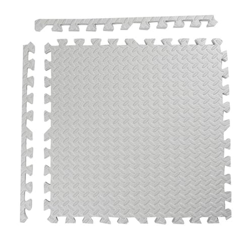 Eva-Puzzle-Schaumstoffmatte 16 Fliesen Ineinandergreifende Schaumstoff-Bodenfliesen 12 X 12 Zoll Quadratische Weiche Schaumstoff-Spielmatte, Für Heim-Fitnessgeräte(Color:Gray) von YMXBHN