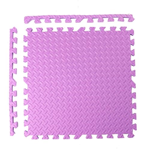 Eva-Puzzle-Schaumstoffmatte 16 Fliesen Ineinandergreifende Schaumstoff-Bodenfliesen 12 X 12 Zoll Quadratische Weiche Schaumstoff-Spielmatte, Für Heim-Fitnessgeräte(Color:Lila) von YMXBHN