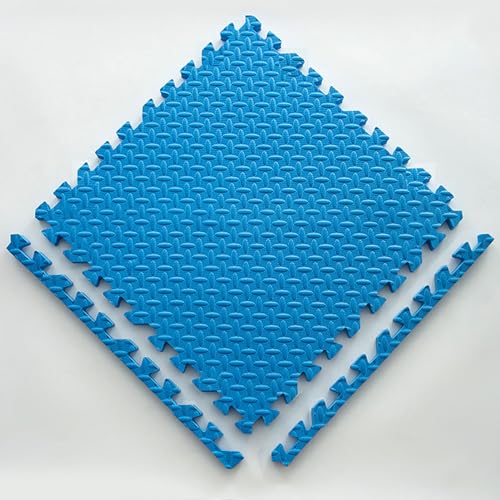 Große Weiche Schaumstoff-Bodenmatte,2,5 cm Extra Dick Ineinandergreifende Schaumstofffliesen,10 Stück 60 X 60 cm Puzzlematte Schaumstoff-Spielmatten(Color:Blau) von YMXBHN