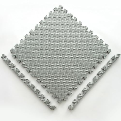 Große Weiche Schaumstoff-Bodenmatte,2,5 cm Extra Dick Ineinandergreifende Schaumstofffliesen,10 Stück 60 X 60 cm Puzzlematte Schaumstoff-Spielmatten(Color:Grau) von YMXBHN