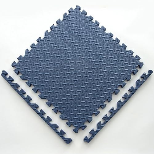 Große Weiche Schaumstoff-Bodenmatte,2,5 cm Extra Dick Ineinandergreifende Schaumstofffliesen,10 Stück 60 X 60 cm Puzzlematte Schaumstoff-Spielmatten(Color:Marineblau) von YMXBHN