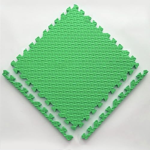 Mehrfarbige Sensorische Matten,Eva-Weichschaumstoff-Puzzlespielmatten,18 Stück Ineinandergreifende Schaumstofffliesen,30X30 cm Quadratische Schaumstoff-Matte Für Spielzimmer/Klassenzimme(Color:Grün) von YMXBHN