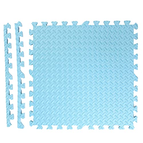 Puzzle-Spielmatte Für Den Boden,40 Stück 12 Zoll Ineinandergreifende Schaumstoff-Bodenfliesen,Quadratische Eva-Schaumstoff-Bodenmatte, 1 Zoll Dick(Color:Hellblau) von YMXBHN