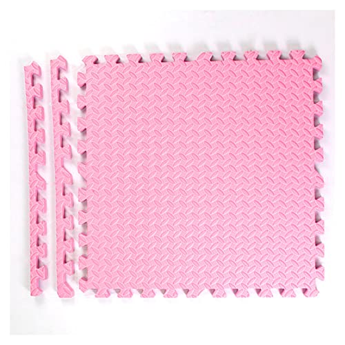 Puzzle-Spielmatte Für Den Boden,40 Stück 12 Zoll Ineinandergreifende Schaumstoff-Bodenfliesen,Quadratische Eva-Schaumstoff-Bodenmatte, 1 Zoll Dick(Color:Rosa) von YMXBHN